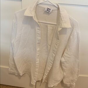 Princess Polly: White Textured Button-Up Shirt